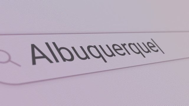 Albuquerque Search Bar Close Up Single Line Typing Text Box Layout Web Database Browser Engine Concept