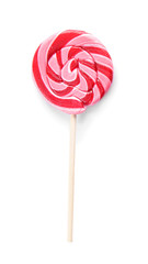 Tasty lollipop on white background