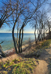 Brzeg morza. Morze Bałtyckie, Gdynia Orłowo. Polska.