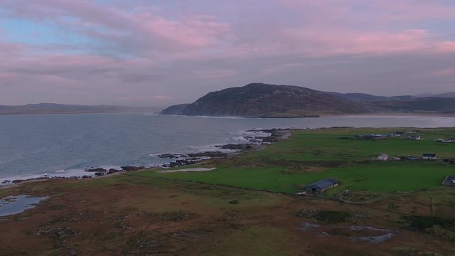 Aerial view of Tullagh bay, Inishowen - County Donegal, Republic of Ireland