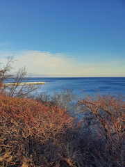 Brzeg morza. Morze Bałtyckie, Gdynia Orłowo. Polska.