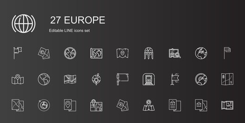 europe icons set