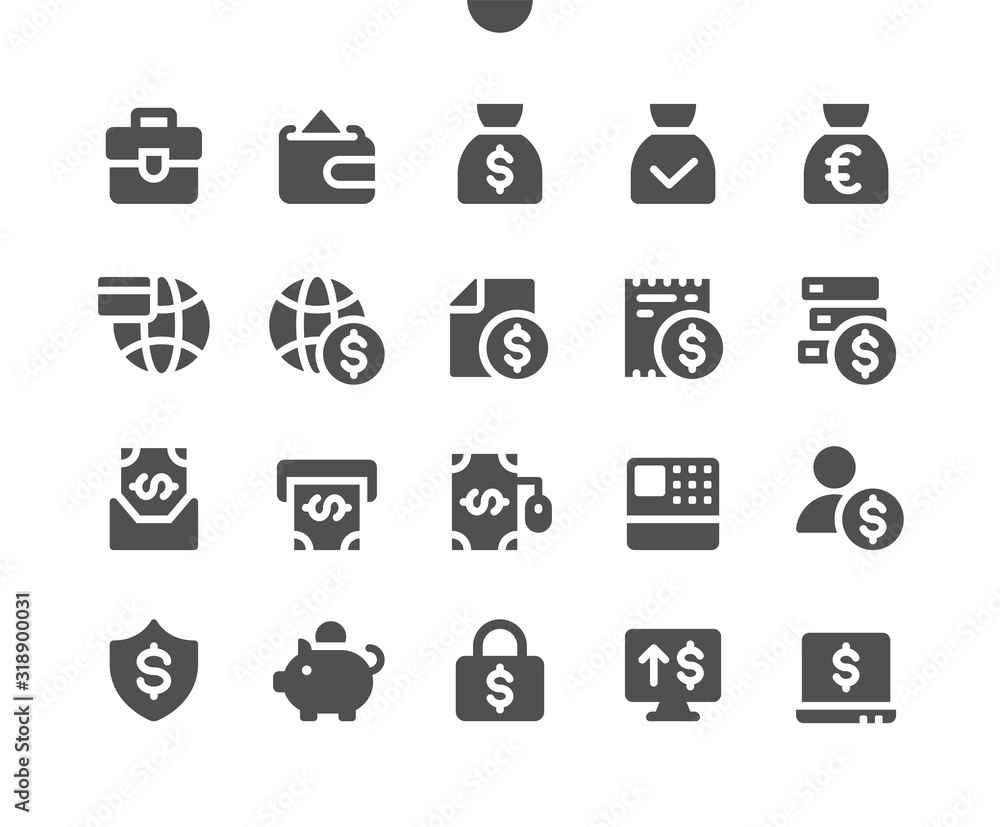 Poster financial v2 ui pixel perfect well-crafted vector solid icons 48x48 ready for 24x24 grid for web gra