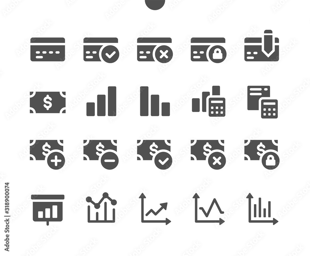 Poster financial v3 ui pixel perfect well-crafted vector solid icons 48x48 ready for 24x24 grid for web gra