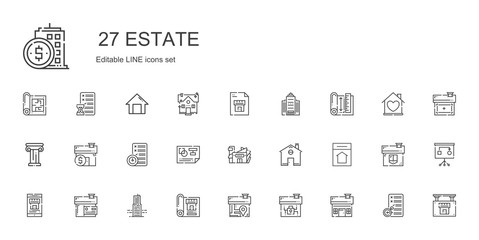 estate icons set