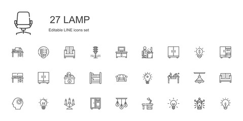 lamp icons set