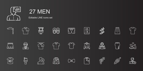 men icons set
