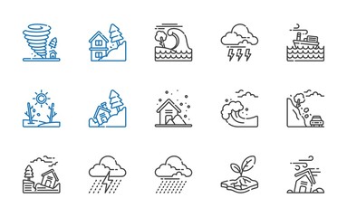 hurricane icons set