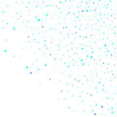 Blue, cyan, turquoise glitter stars confetti