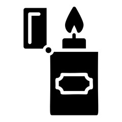 Open View of refillable butane gas lighter on white background, Campsite and expedition Lighter Solid Concept 