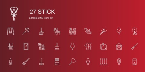 stick icons set