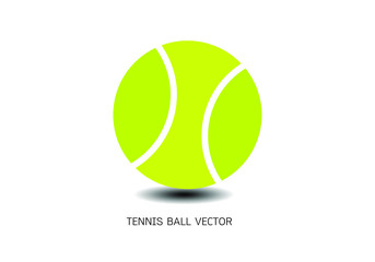 Isolated green tennis ball on white. Equipment for racket sport, sphere for racquet activity. Round object closeup with shade or shadow. Sporting and professional play, game and playing theme