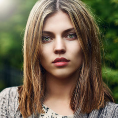 Fototapeta premium Magnificent beautiful woman face portrait - close up
