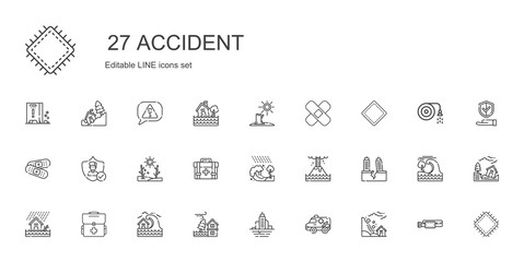 accident icons set