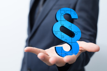 symbol paragraph law sign digital in hand