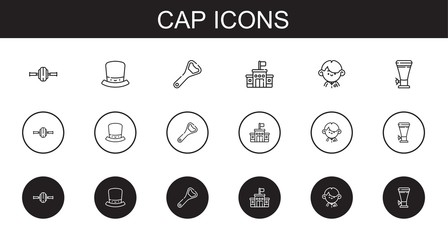 cap icons set