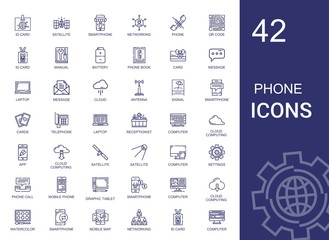 phone icons set