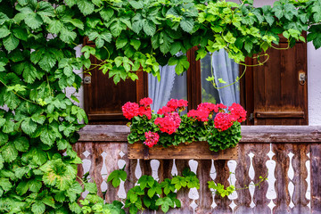 Fototapeta na wymiar typical bavarian balcony