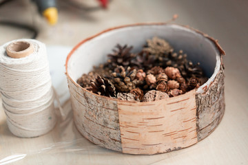 Creating flower composition as a present for mother's day