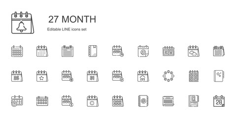 month icons set