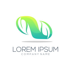 leaf logo design vector abstract