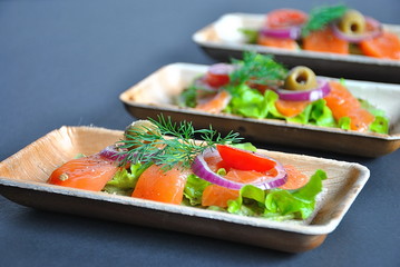 Healthy whole grain bread toast with avocado and salmon. Healthy Nutritions Dish. Salmon sandwich