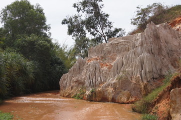 Rocks and stones in the gorge of Vietnam