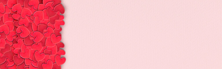 heart on pink paper background. valentines day concepts.