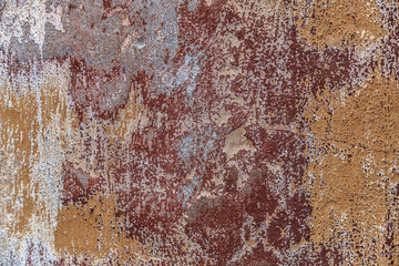 Aged background and texture. The wall of the old building. Cement and old paint