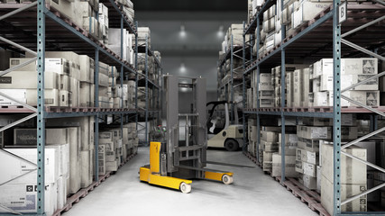 Hangar delivery warehouse 3d render image