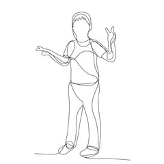 isolated, continuous line drawing, boy, minimal design