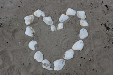 heart on the sand
