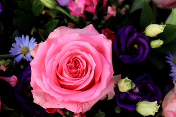 Pink and purple wedding bouquet