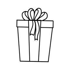 Adult coloring book page Gift box. Concept illustration. Doodle style. Merry christmas. Christmas vector illustration.