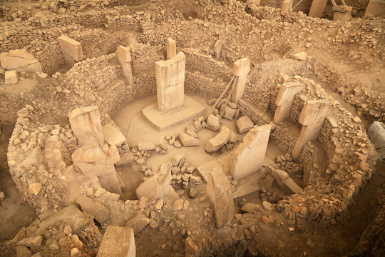 View on one of the temple circle in Gobeklitepe. October 2019.