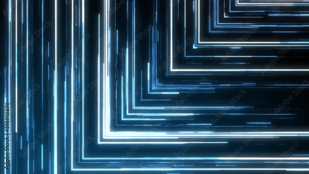 Poster glitch lines, traveling in dark with high speed, 3d rendering computer generated background