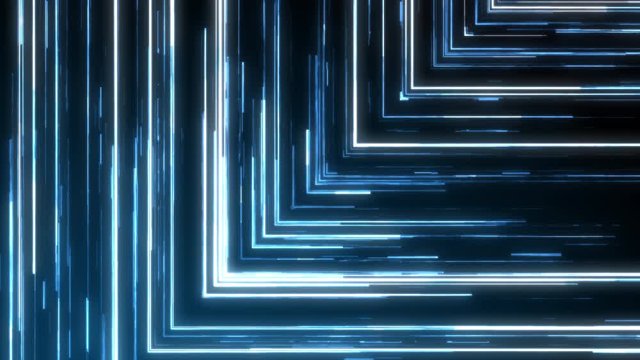 Glitch lines, traveling in dark with high speed, 3d rendering computer generated background