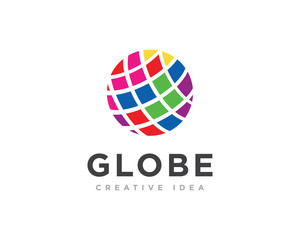 Globe Technology Logo Design Vector