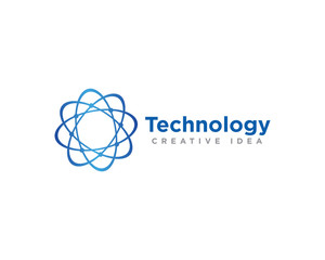 Globe Technology Logo Design Vector