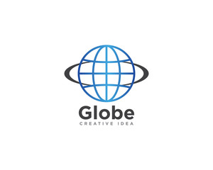Globe Technology Logo Design Vector