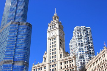 Fototapeta na wymiar Blick auf das historische Zentrum von Chicago (Illinois)