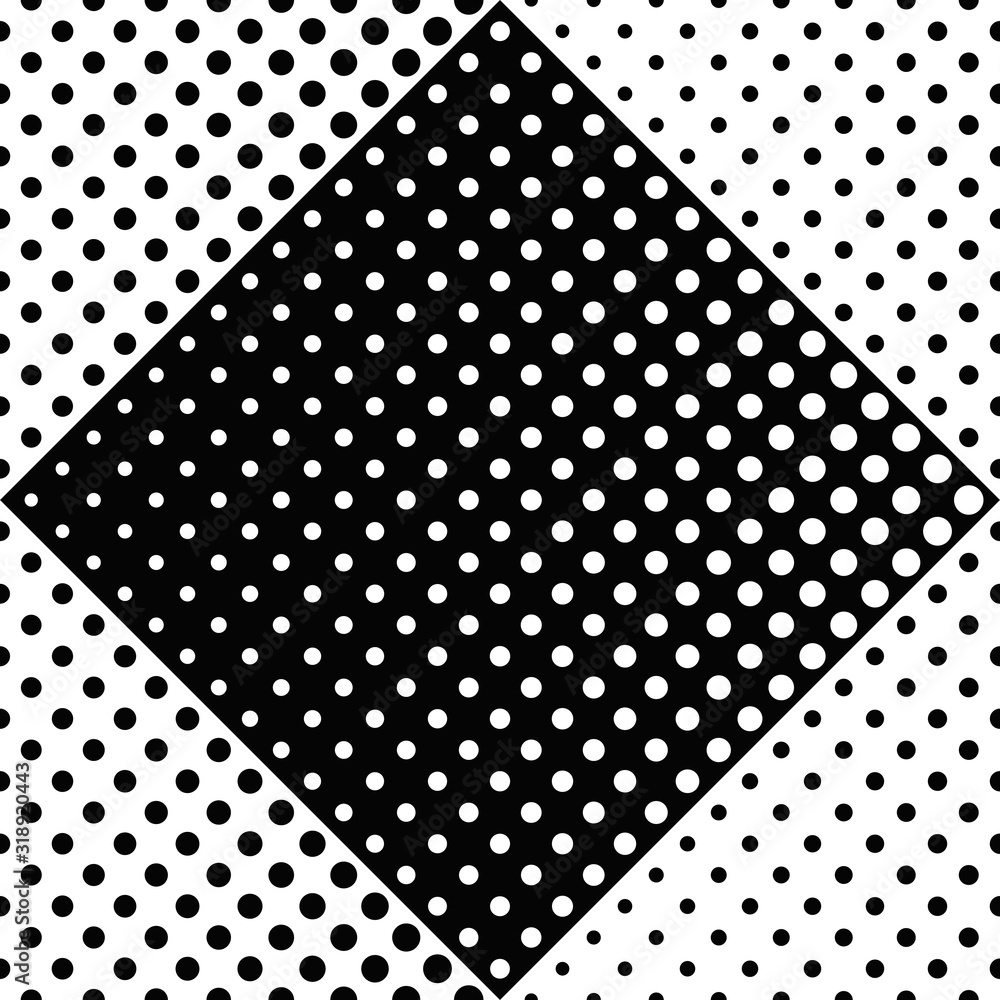 Aufkleber abstract geometrical circle pattern background design - monochrome vector illustration from dots