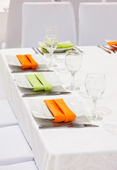 Wedding table. Table decorated for the wedding party