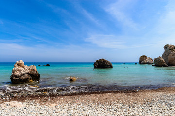 beautiful seascape in cyprus aphrodite rock