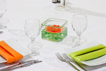 Wedding table. Table decorated for the wedding party