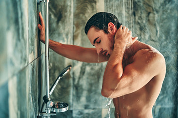 Man in shower