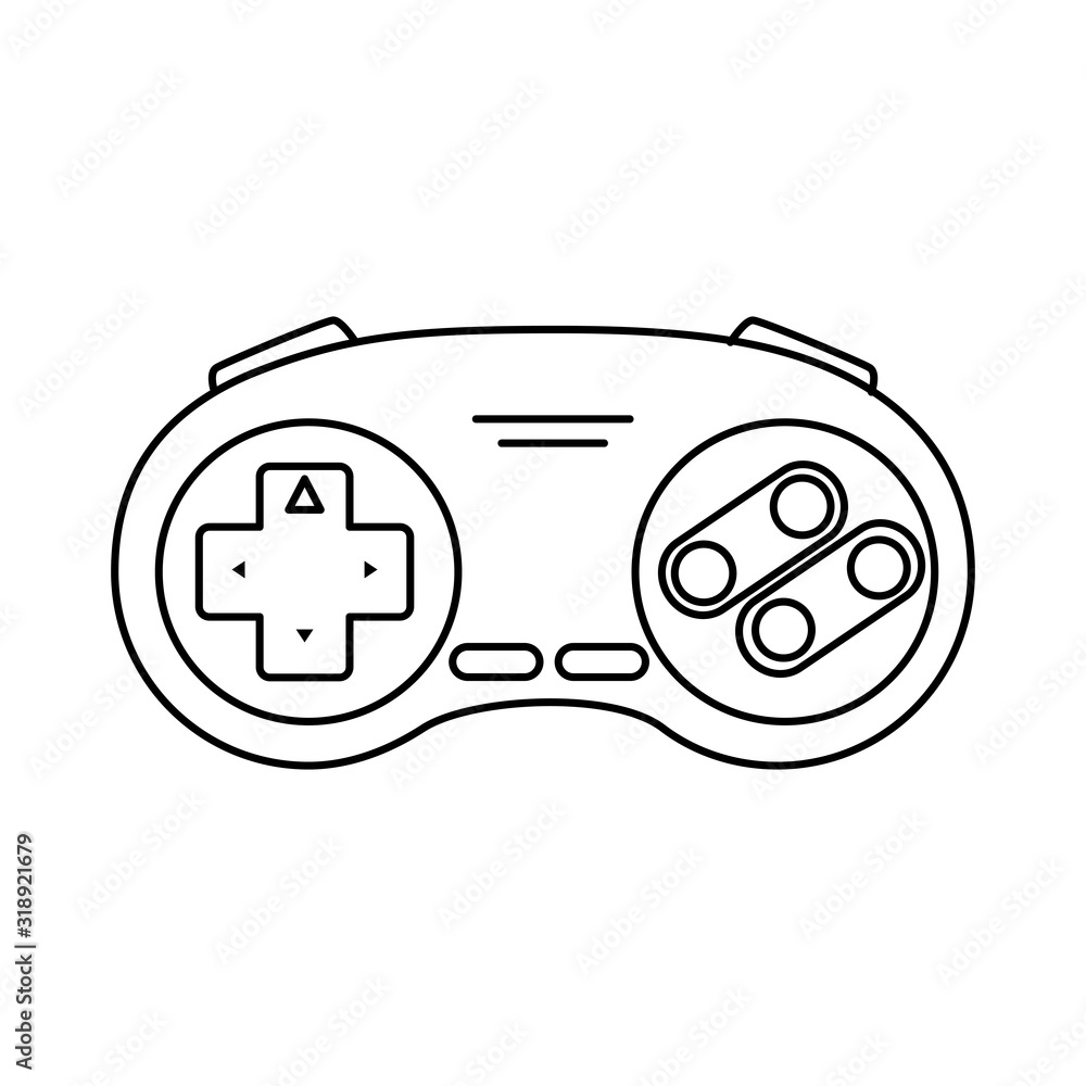 Poster control game nineties style isolated icon