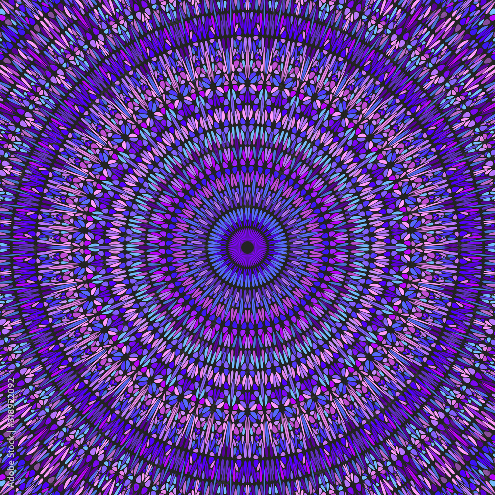 Poster oriental abstract geometrical stone ornament pattern background design - colorful circular psychedel