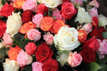 Mixed wedding roses