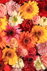 Colorful wedding flower arrangement